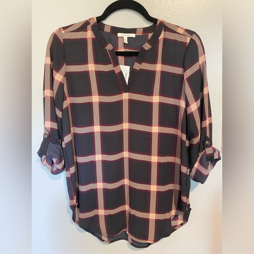Maurice’s Atwood 3/4 Sleeve Popover Blouse